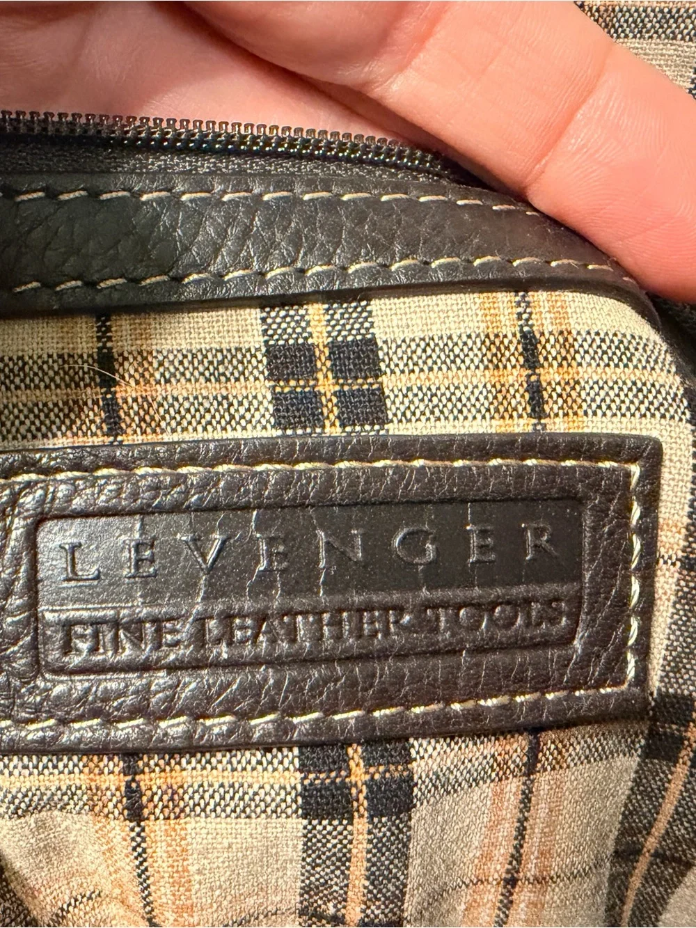 Men's Levenger Brown Leather Messenger Bag with Adjustable Strap